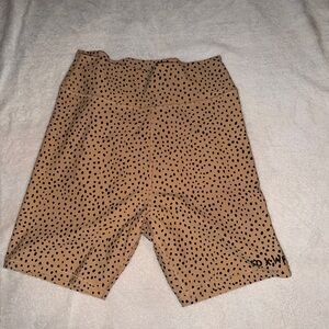 White Fox Boutique Tan and Black Athletic Shorts